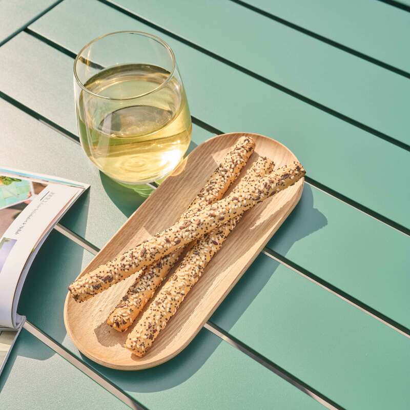 Mesa de terraza rectangular 185 x 92 cm y 8 sillas con reposabrazos de aluminio (3/7)