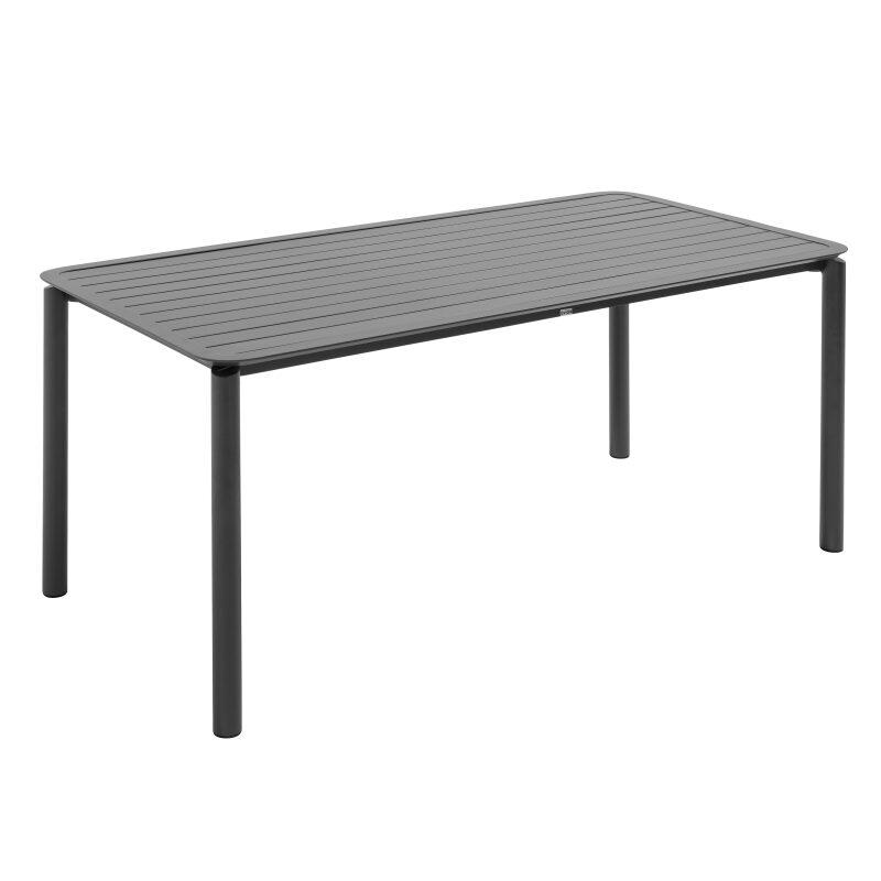 Mesa de terraza rectangular 185 x 92 cm y 8 sillas de aluminio