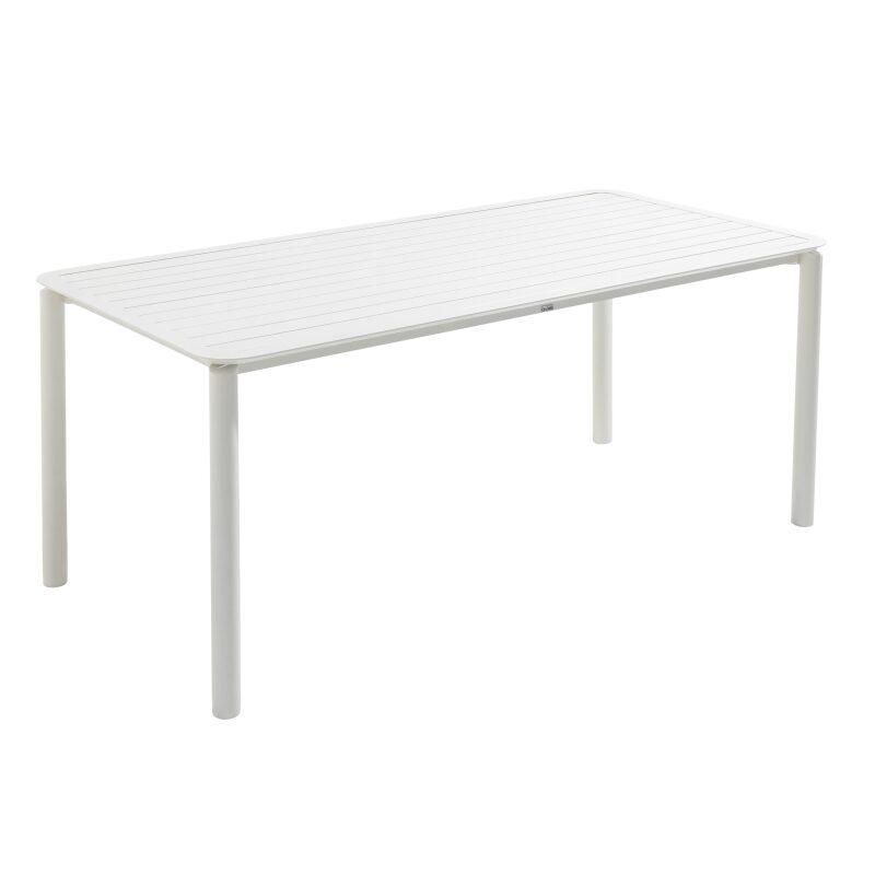 Mesa de terraza rectangular 185 x 92 cm y 8 sillas de aluminio