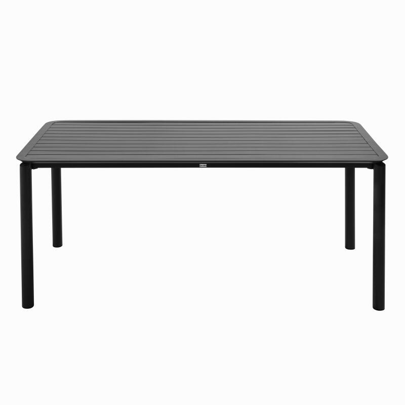 Mesa de terraza rectangular 185 x 92 cm y 8 sillas de aluminio