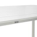 Mesa de terraza rectangular 185 x 92 cm y 8 sillas de aluminio