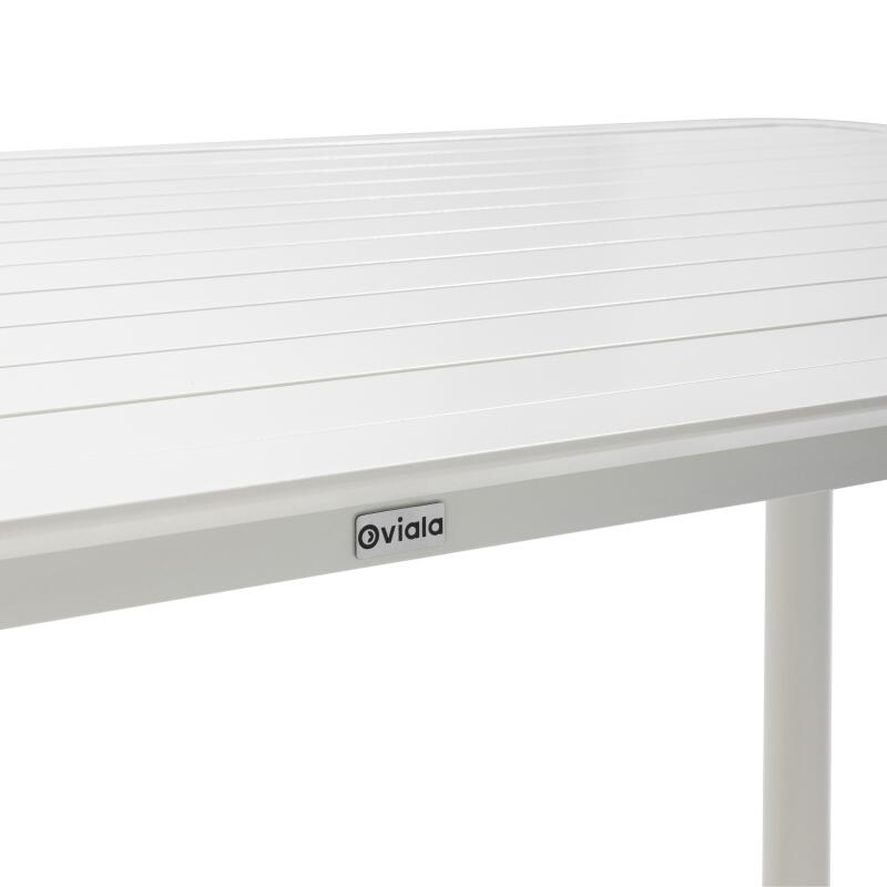 Mesa de terraza rectangular 185 x 92 cm y 8 sillas de aluminio