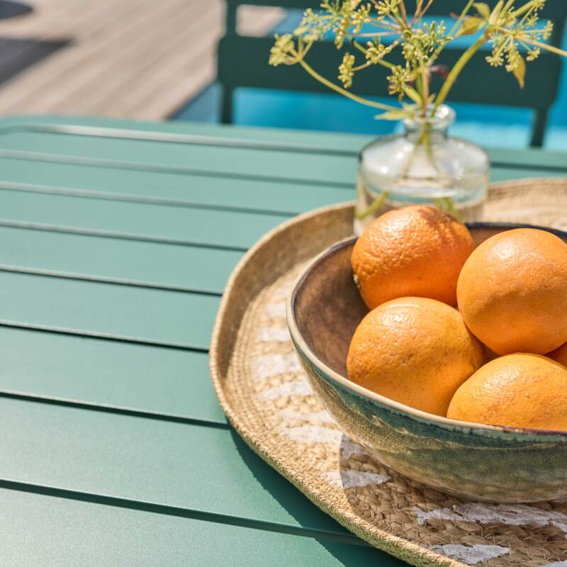 Mesa de terraza rectangular 185 x 92 cm y 8 sillas de aluminio (4/7)