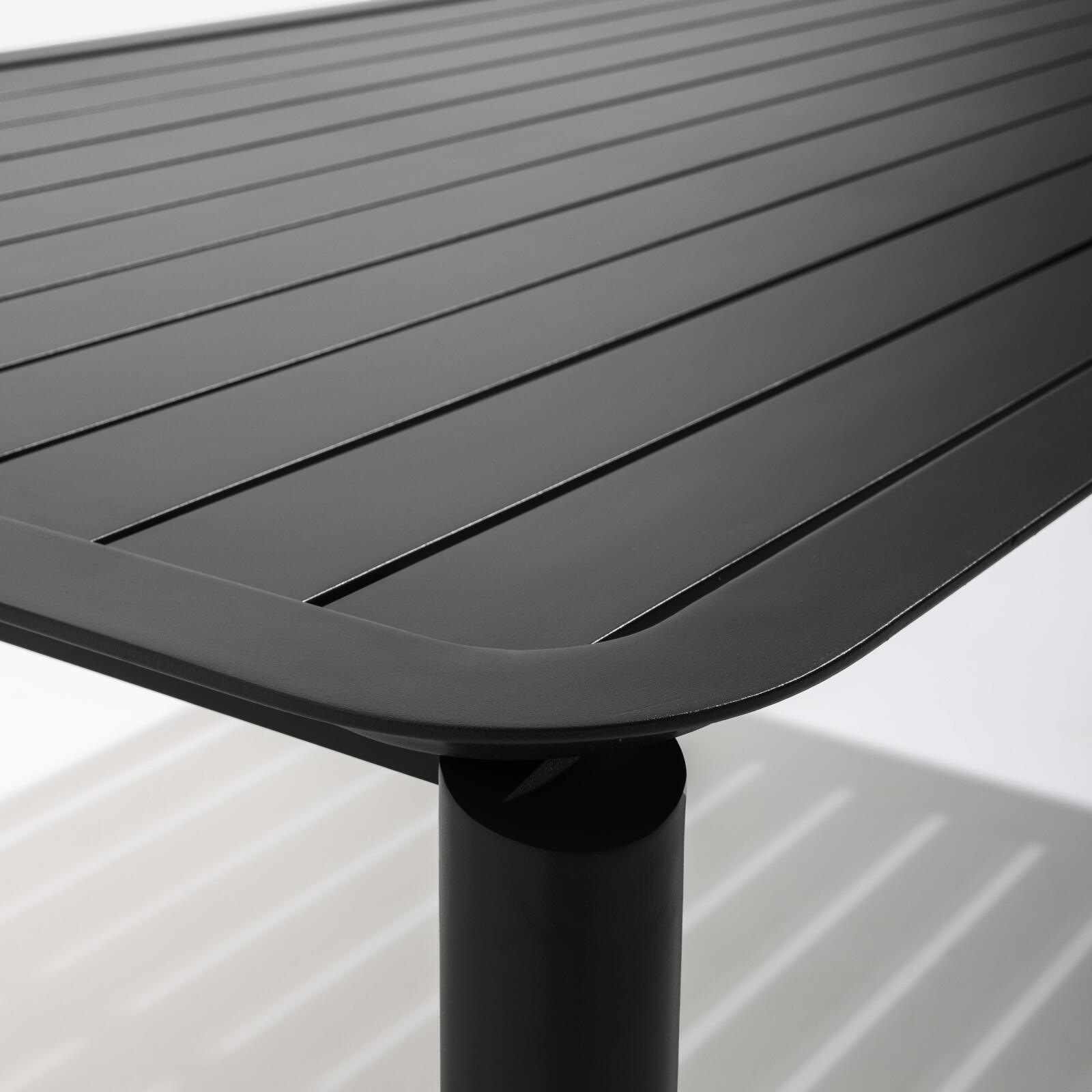 Mesa rectangular de aluminio para terraza