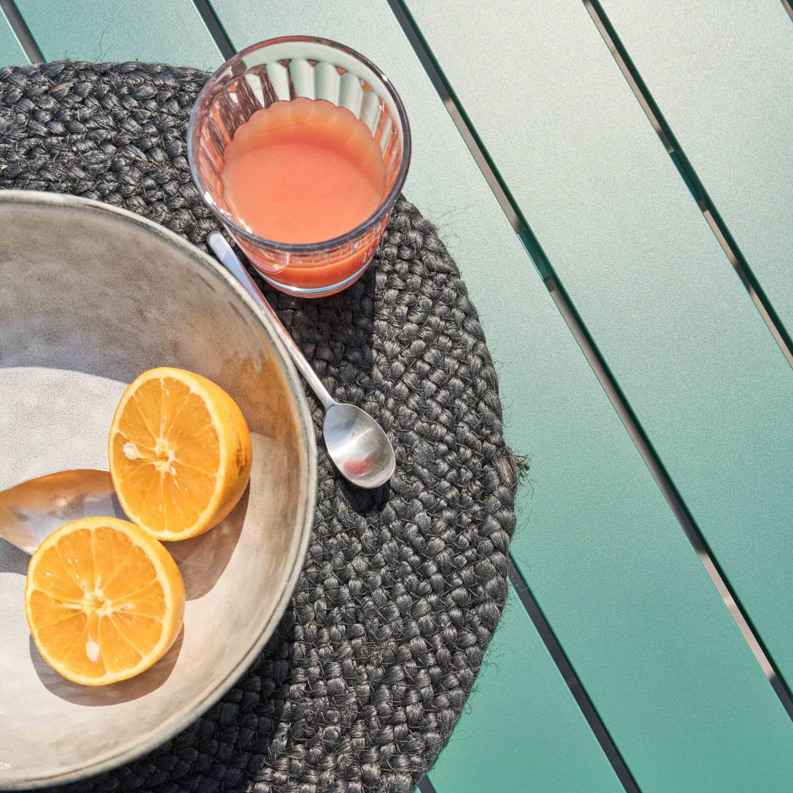 Mesa rectangular de aluminio para terraza