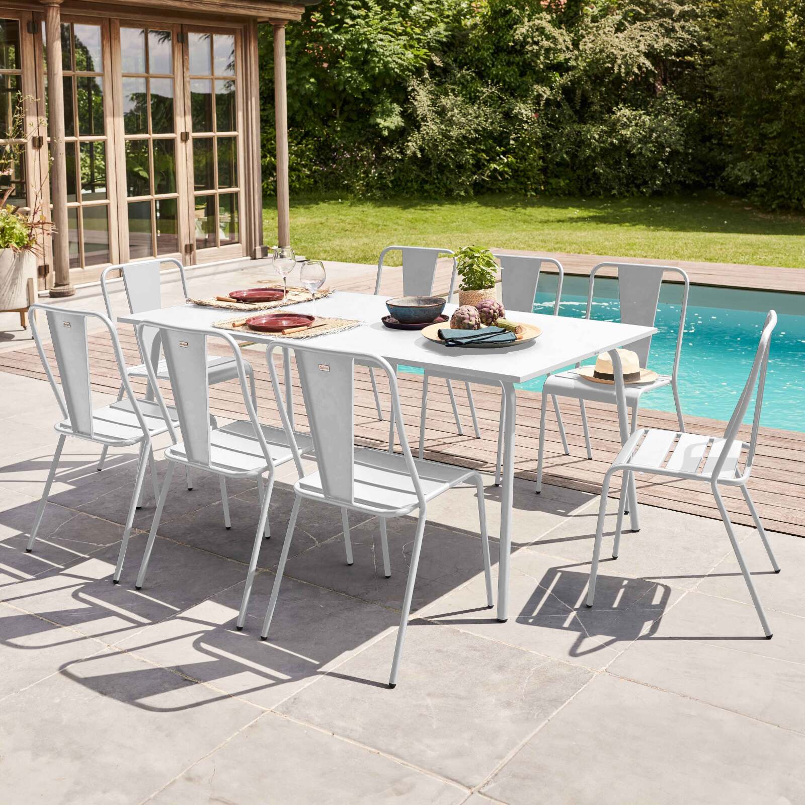 Mesa de jardín rectangular 180 x 90 x 72 cm