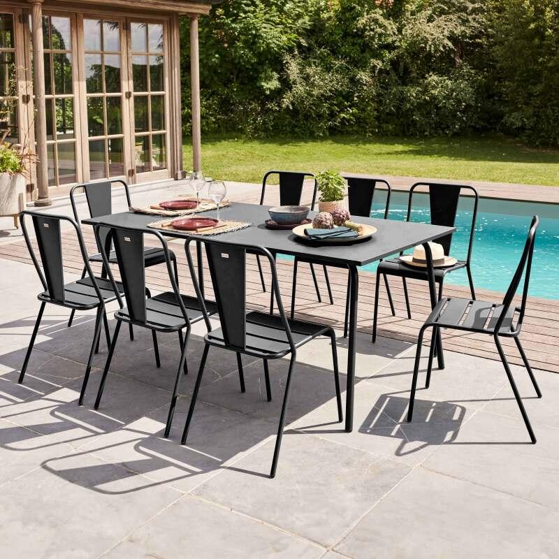 Mesa de jardín rectangular 180 x 90 x 72 cm