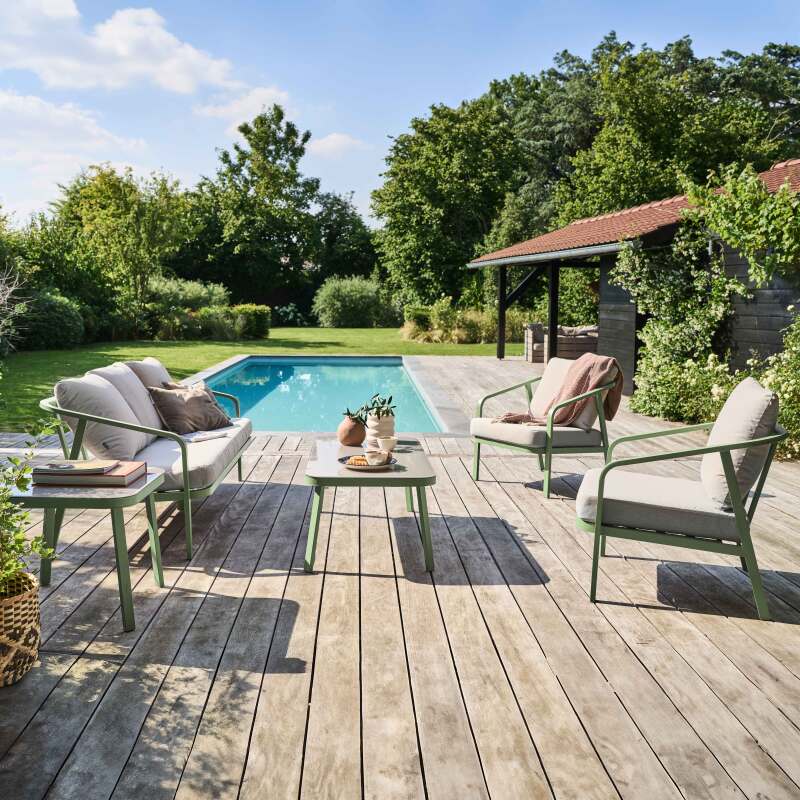 Conjunto de muebles de jardín de aluminio de 5 plazas