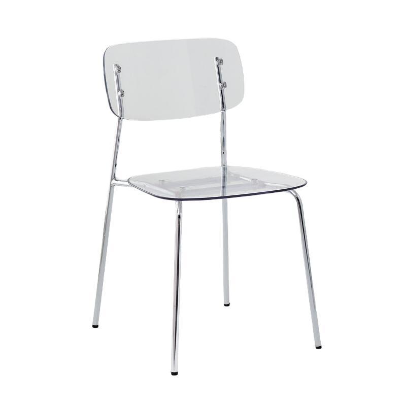 Lote de 2 sillas transparentes de acero y PET