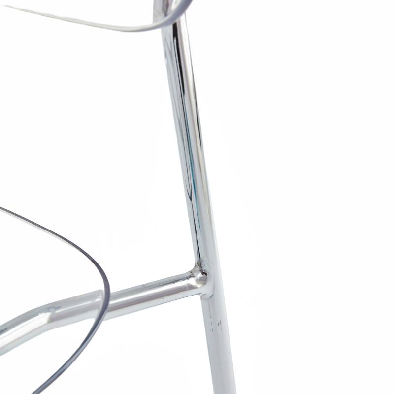 Lote de 2 sillas transparentes de acero y PET (5/6)