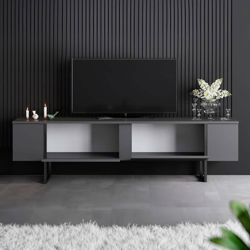 Mueble TV de melamina y acero 180 cm (2/4)