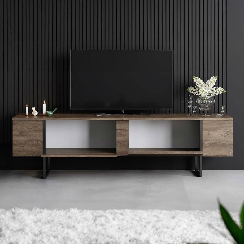 Mueble TV de melamina y acero 180 cm