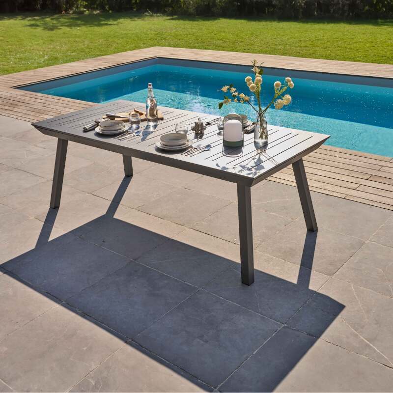 Mesa de jardín extensible rectangular (216/298 x 100 x 75 cm) en aluminio