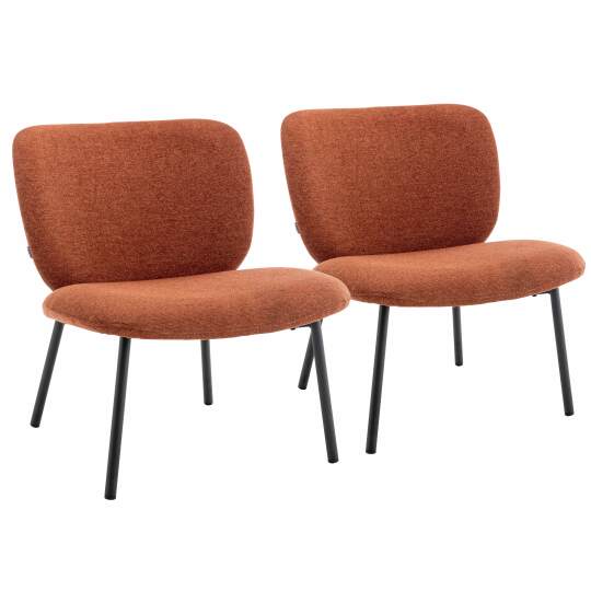 Lote de 2 sillones de acero y tela