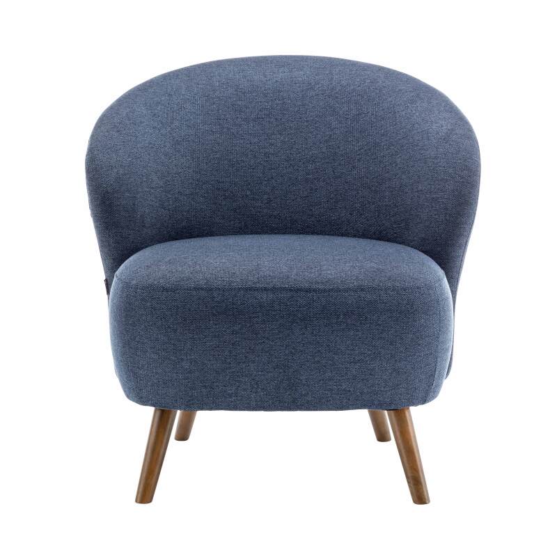 Sillón reclinable de madera de Hevea y tela