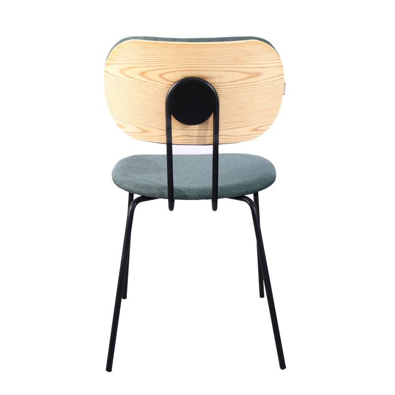 Conjunto de 2 sillas de diseño en acero y madera (4/6)