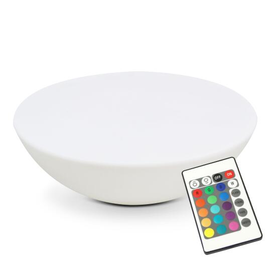 Mesa de centro redonda con luz LED (ø81 x 21 cm)