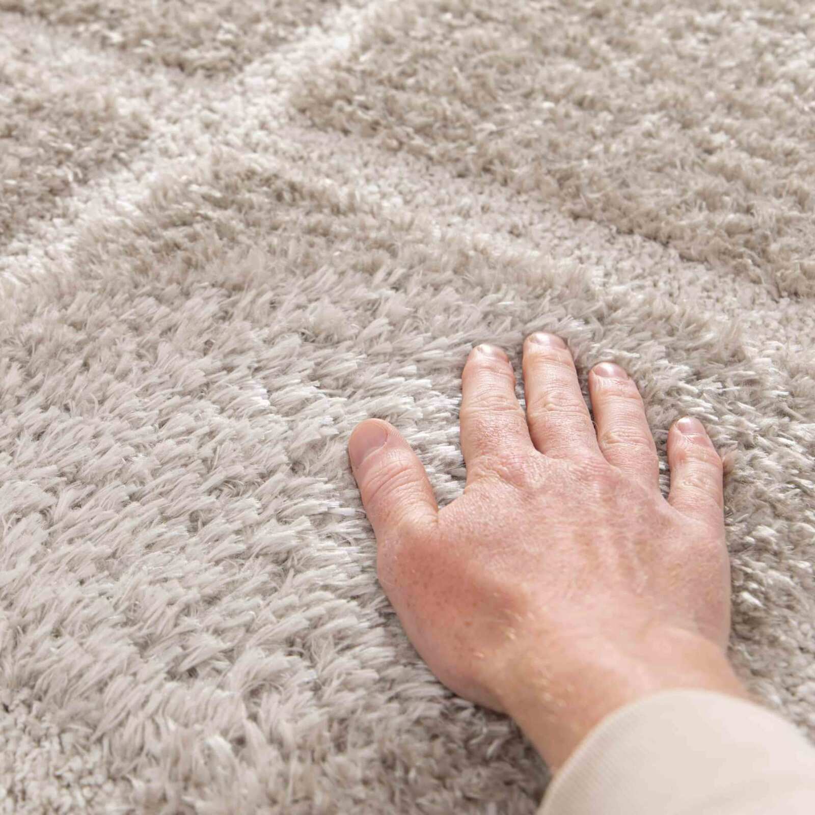 Alfombra shaggy rectangular de poliéster reciclado