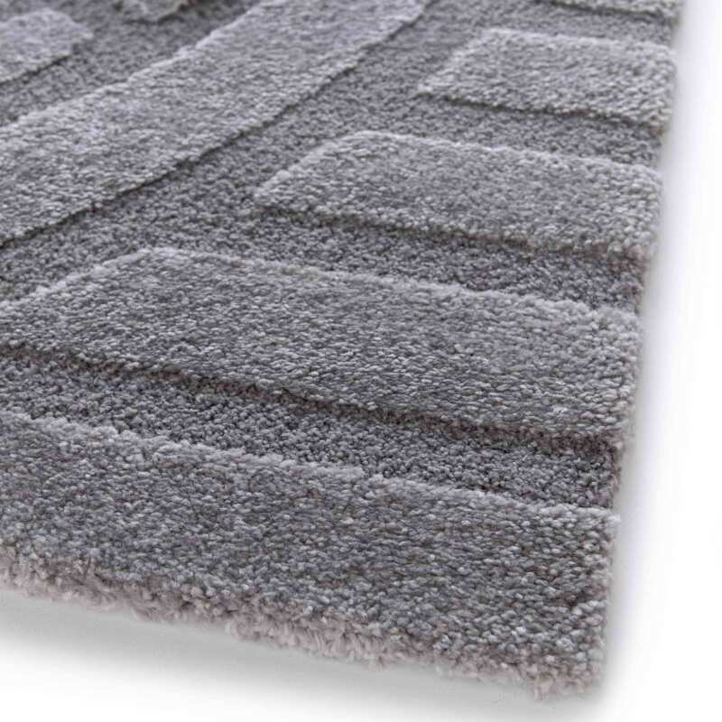 Alfombra shaggy rectangular de poliéster y polipropileno