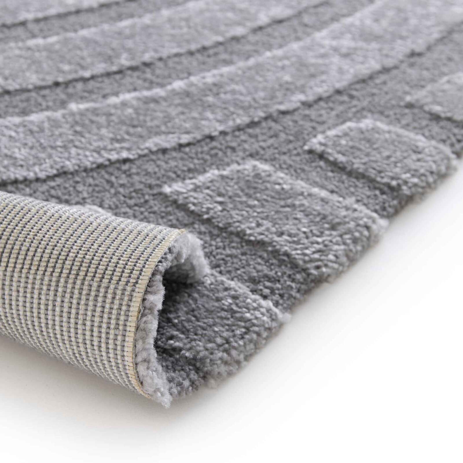 Alfombra shaggy rectangular de poliéster y polipropileno