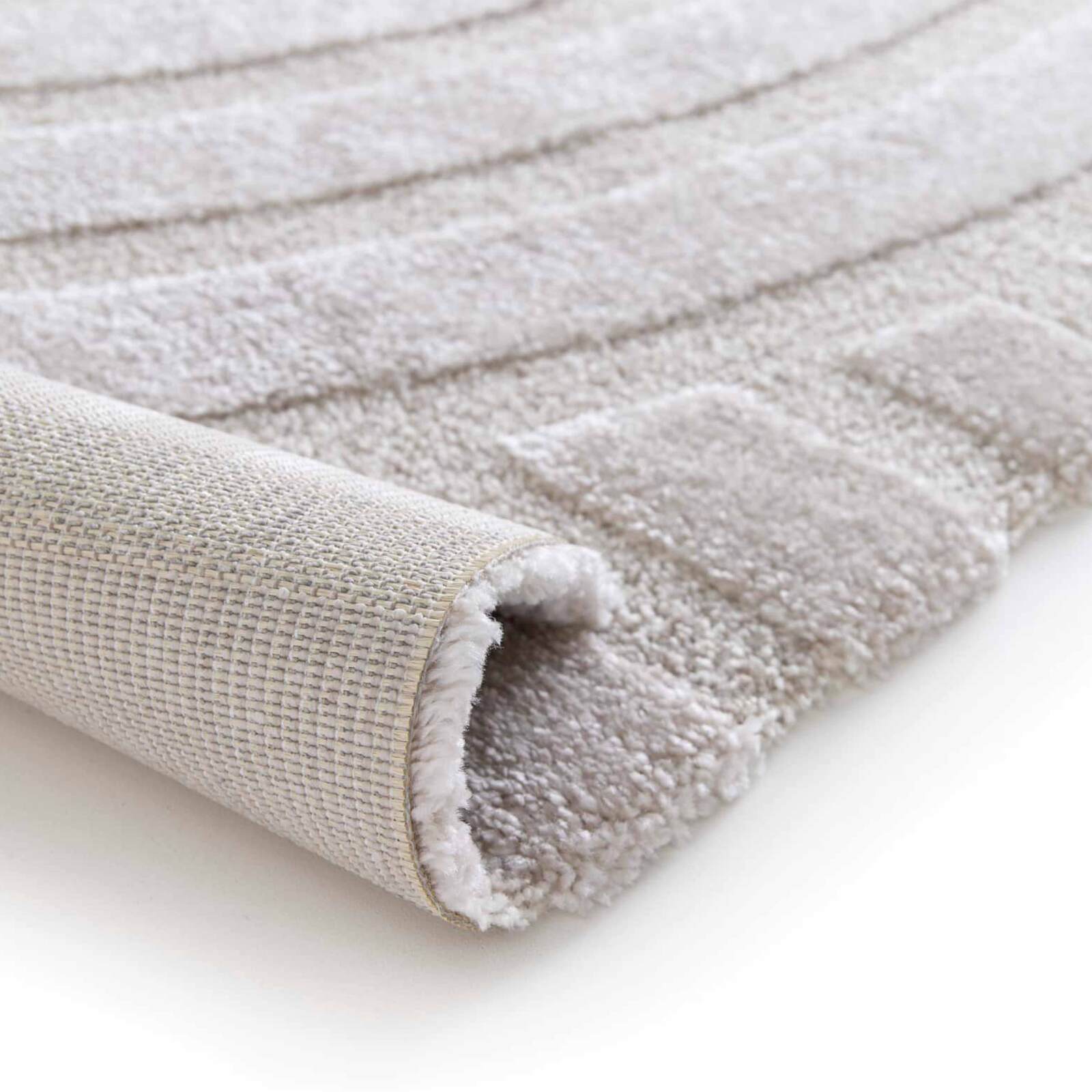 Alfombra shaggy rectangular de poliéster y polipropileno