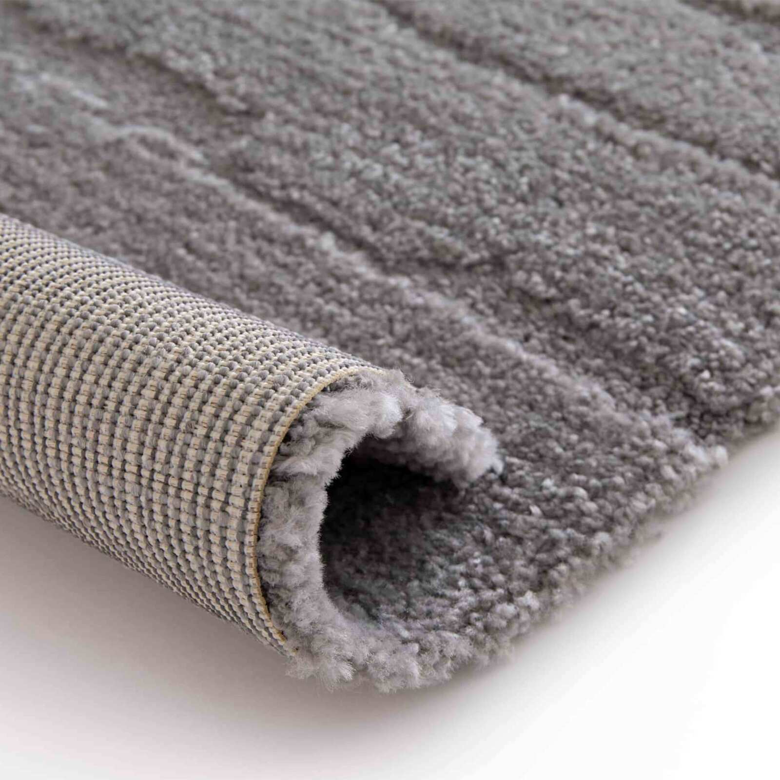 Alfombra shaggy rectangular de poliéster y polipropileno