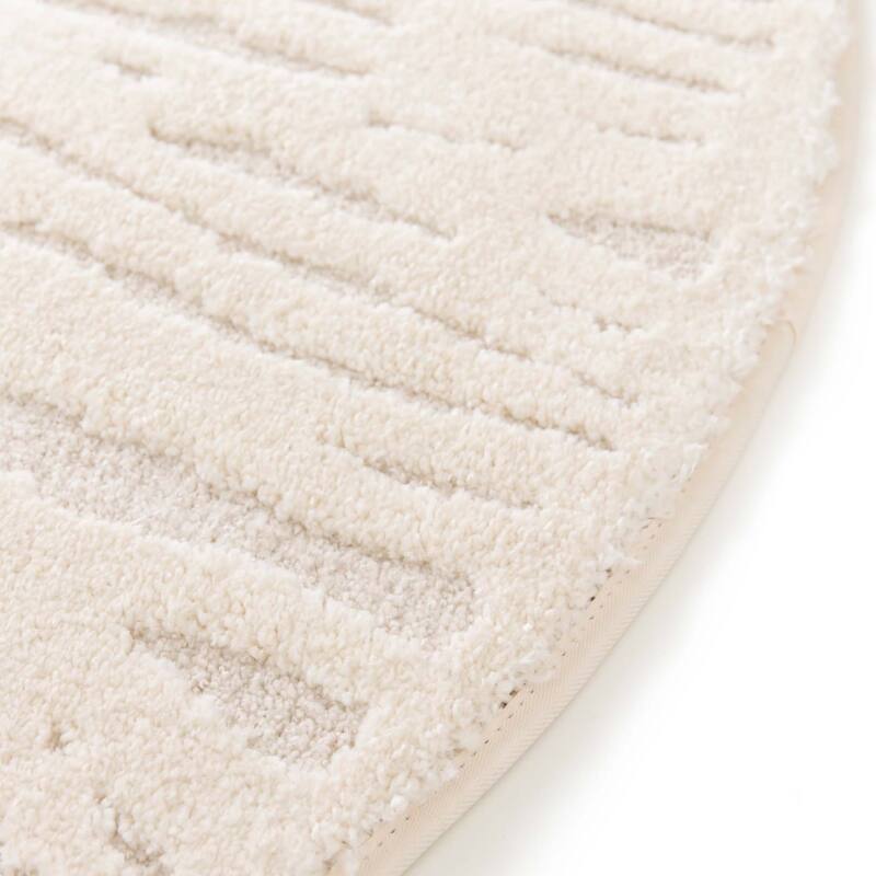 Alfombra shaggy redonda de poliéster y polipropileno (6/7)