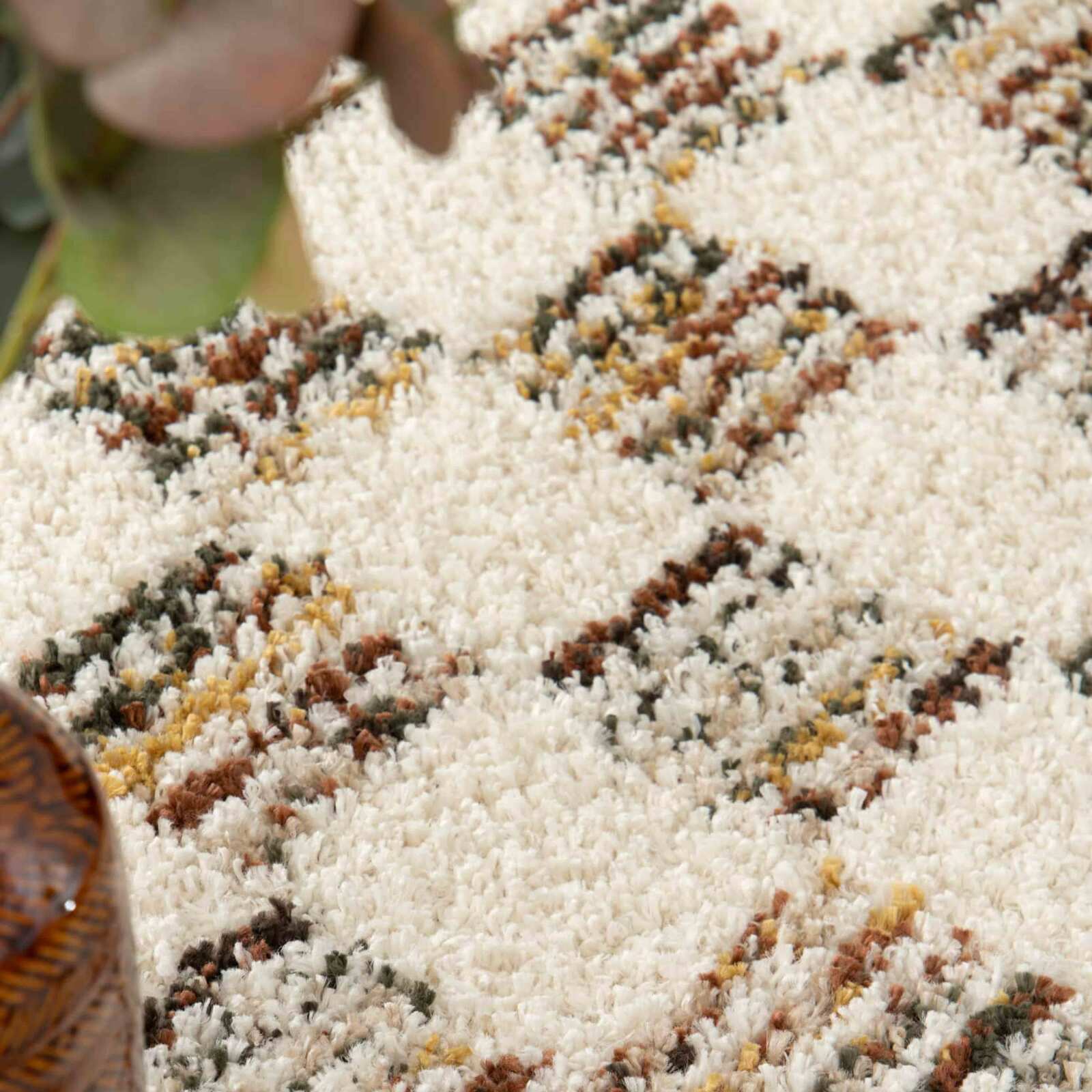 Alfombra shaggy rectangular de polipropileno