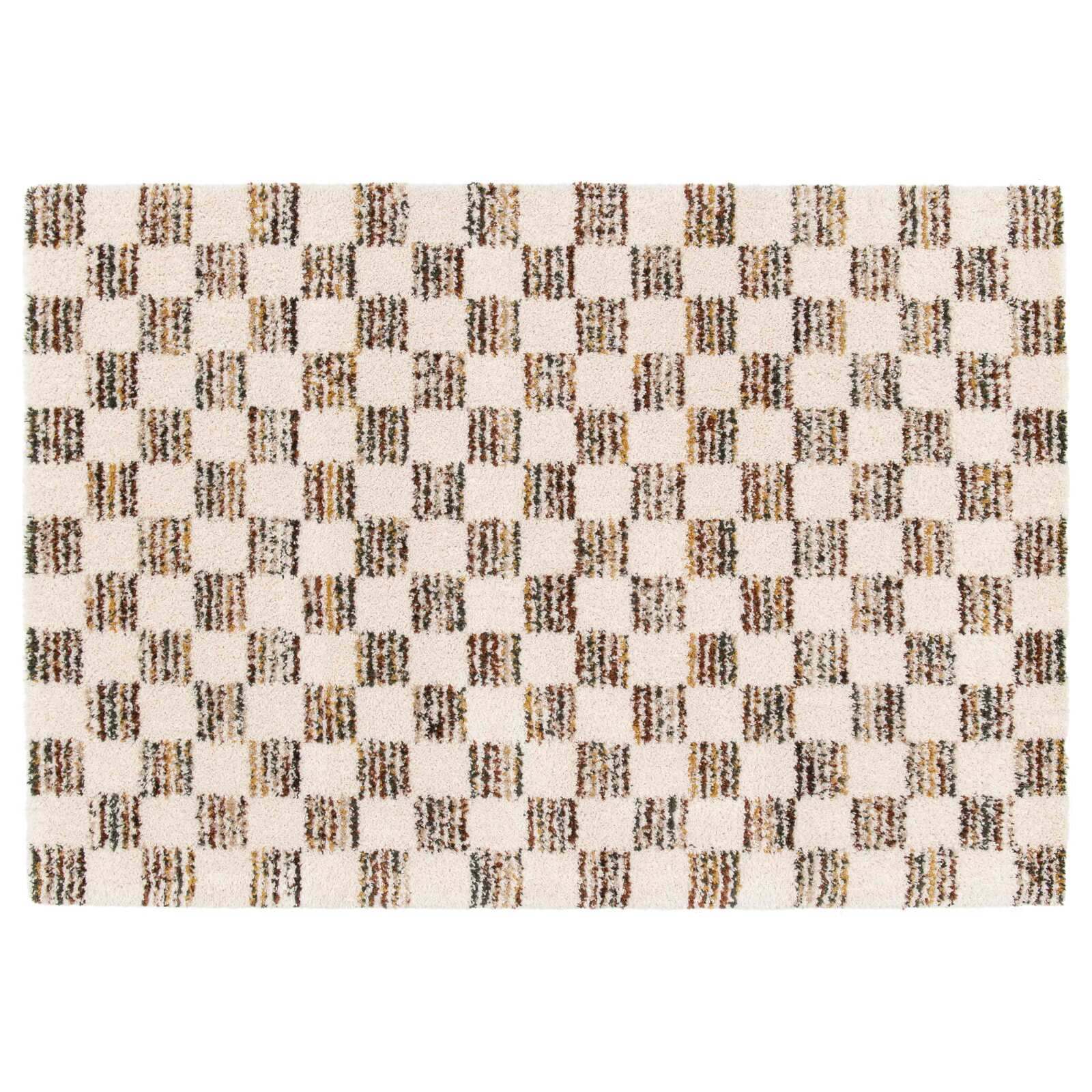 Alfombra shaggy rectangular de polipropileno