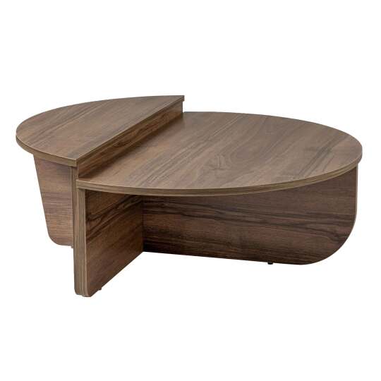 Mesa de centro ovalada en melamina efecto madera