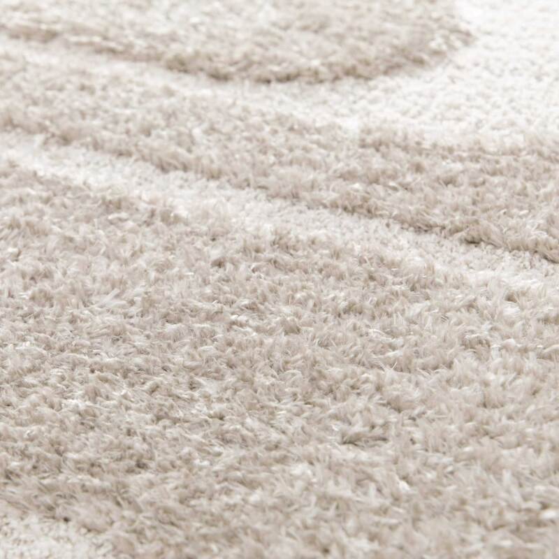 Alfombra shaggy rectangular de poliéster reciclado con motivos geométricos de pelo largo