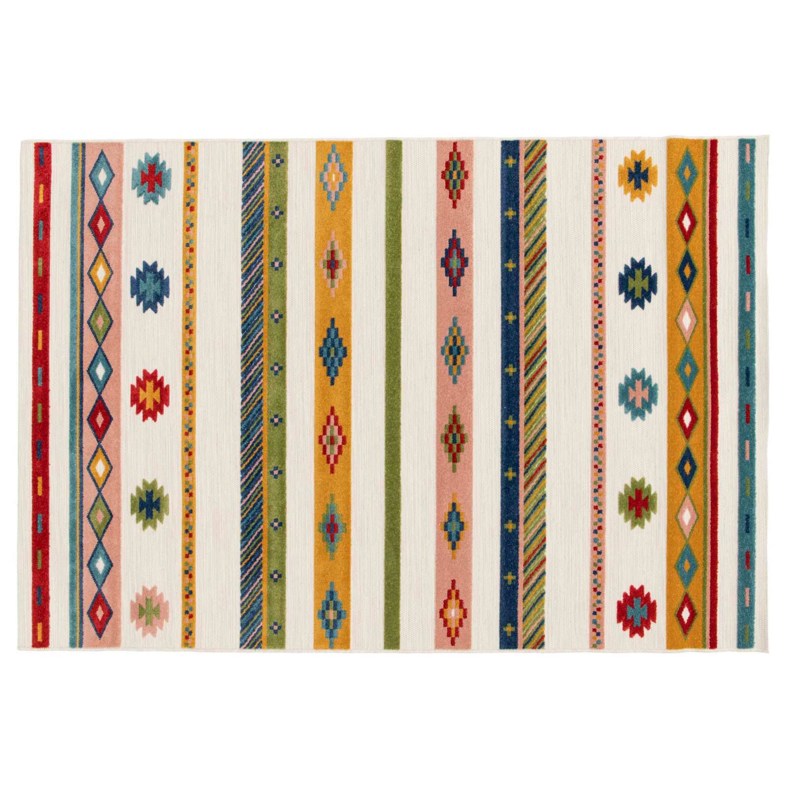 Alfombra estampada rectangular de polipropileno de pelo corto