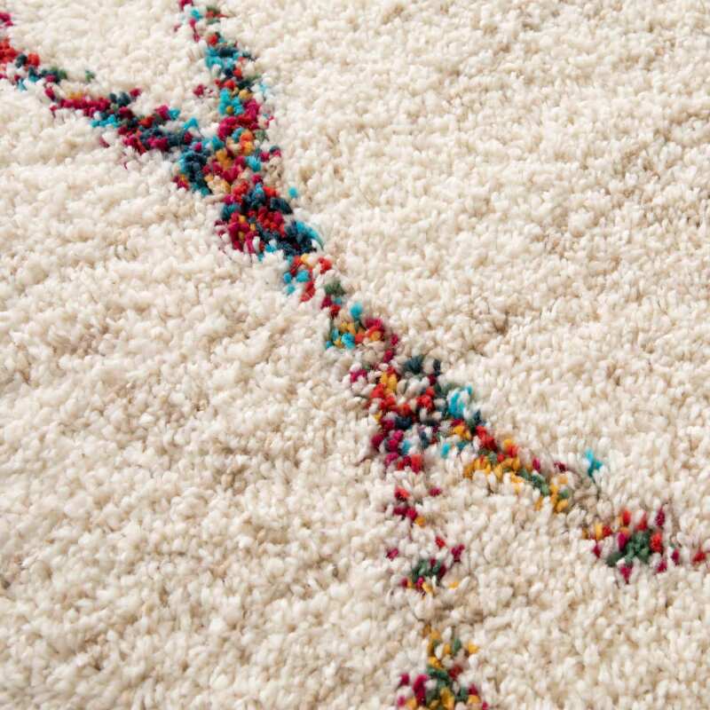 Alfombra rectangular de polipropileno con motivos étnicos y pelo largo