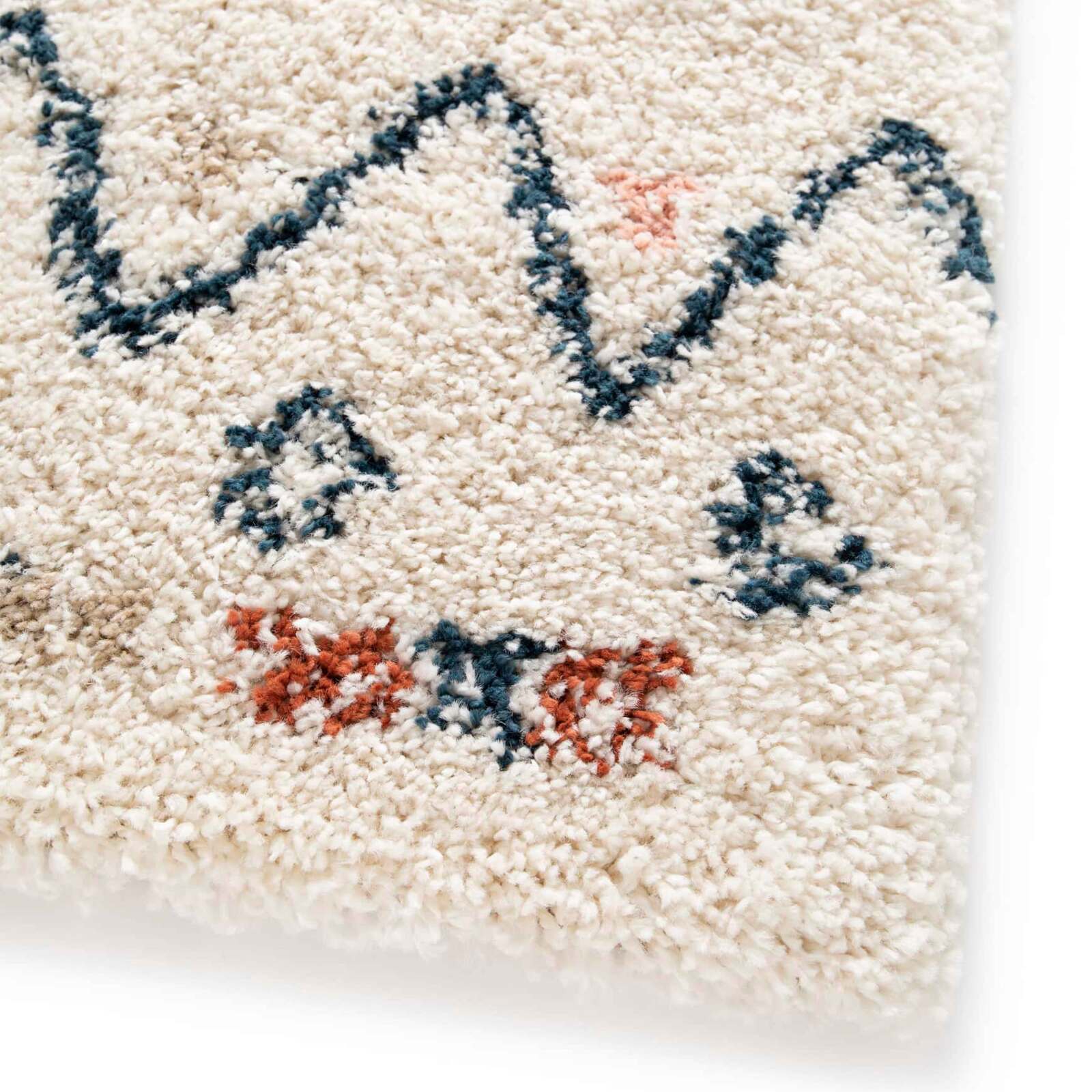 Alfombra rectangular de polipropileno con estampado étnico de pelo largo