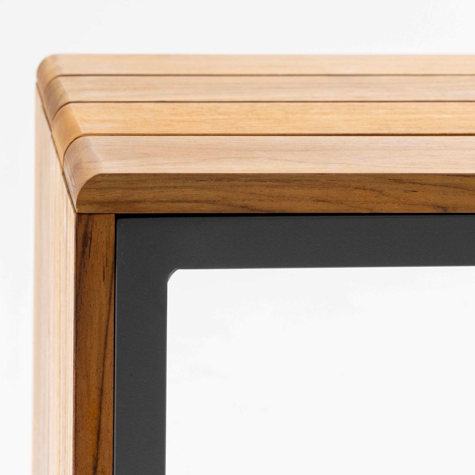 Mesa auxiliar para tumbona de aluminio y madera de teca