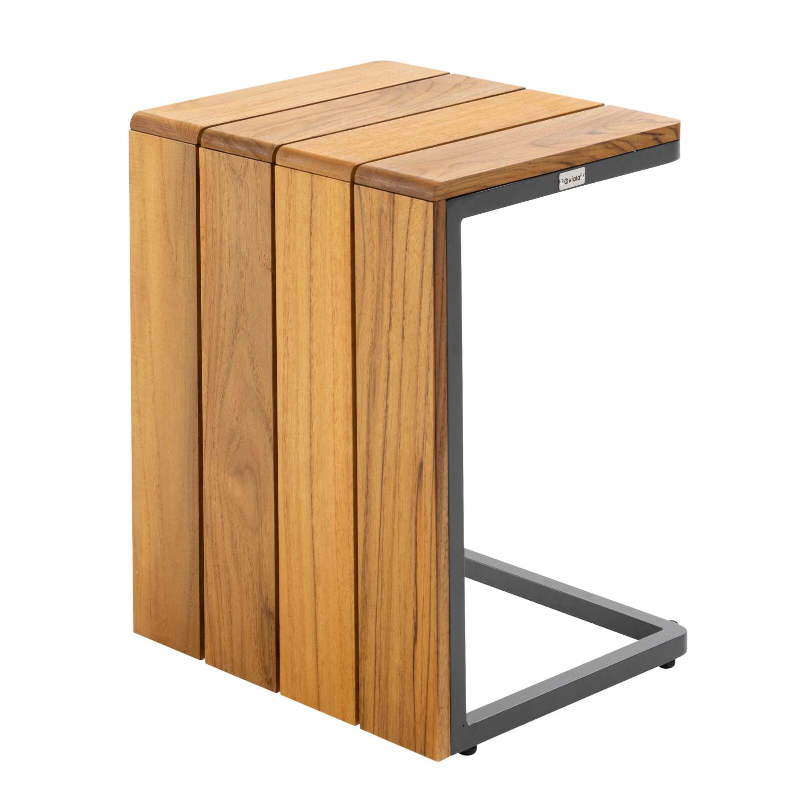 Mesa auxiliar para tumbona de aluminio y madera de teca Mesa auxiliar para tumbona de aluminio y madera de teca