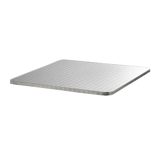 Tablero cuadrado de aglomerado y acero inoxidable 70 x 70 cm