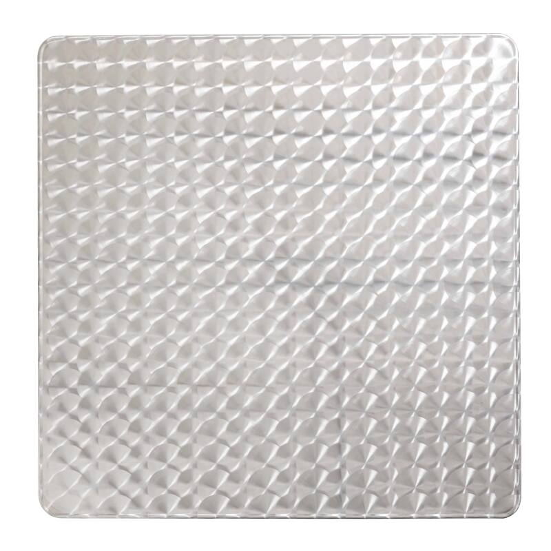 Tablero cuadrado de aglomerado y acero inoxidable 70 x 70 cm