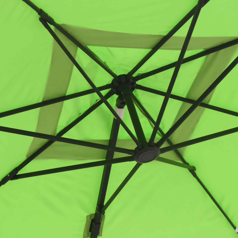 Juego de sombrilla colgante cuadrada (3 x 3 m) giratoria de 360° + 4 losas lastradas