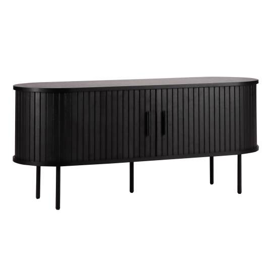 Mueble TV de MDF con decoración en melamina y acero 120 cm | Oviala