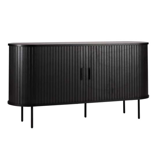 Aparador efecto madera y metal 2 puertas efecto lamas 140 cm | Oviala