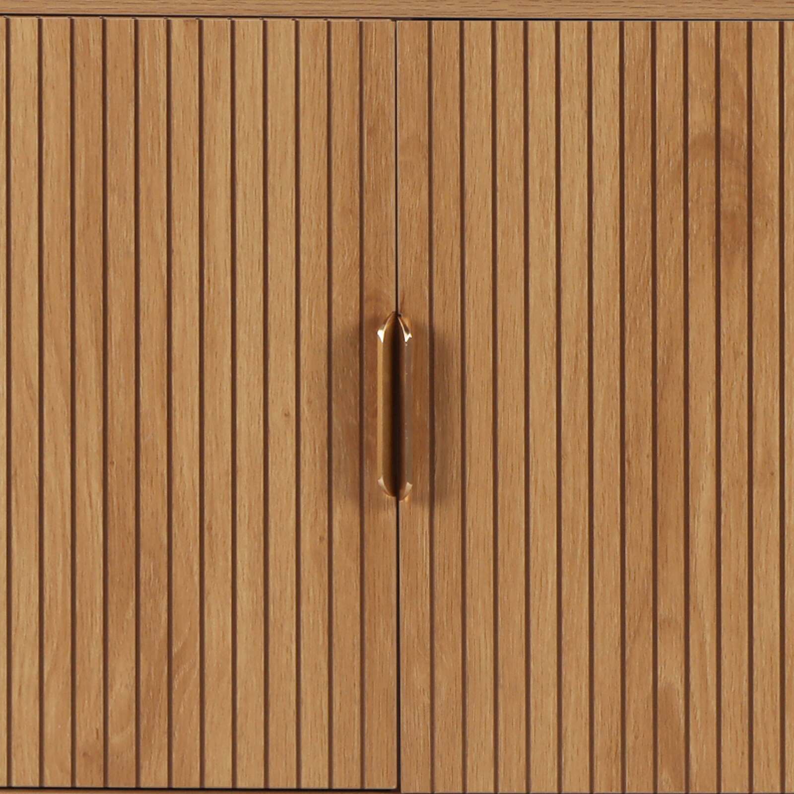 Aparador con 2 puertas y 3 cajones en melamina y acero 160 cm