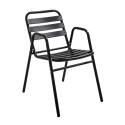 Silla de jardín de aluminio con reposabrazos
