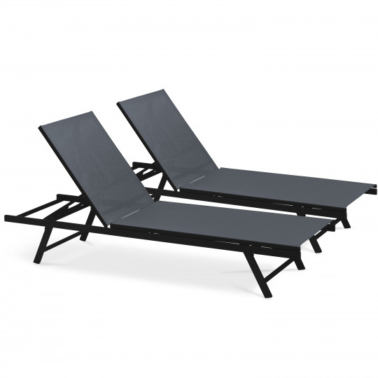 Lote de 2 tumbonas reclinables con 5 posiciones