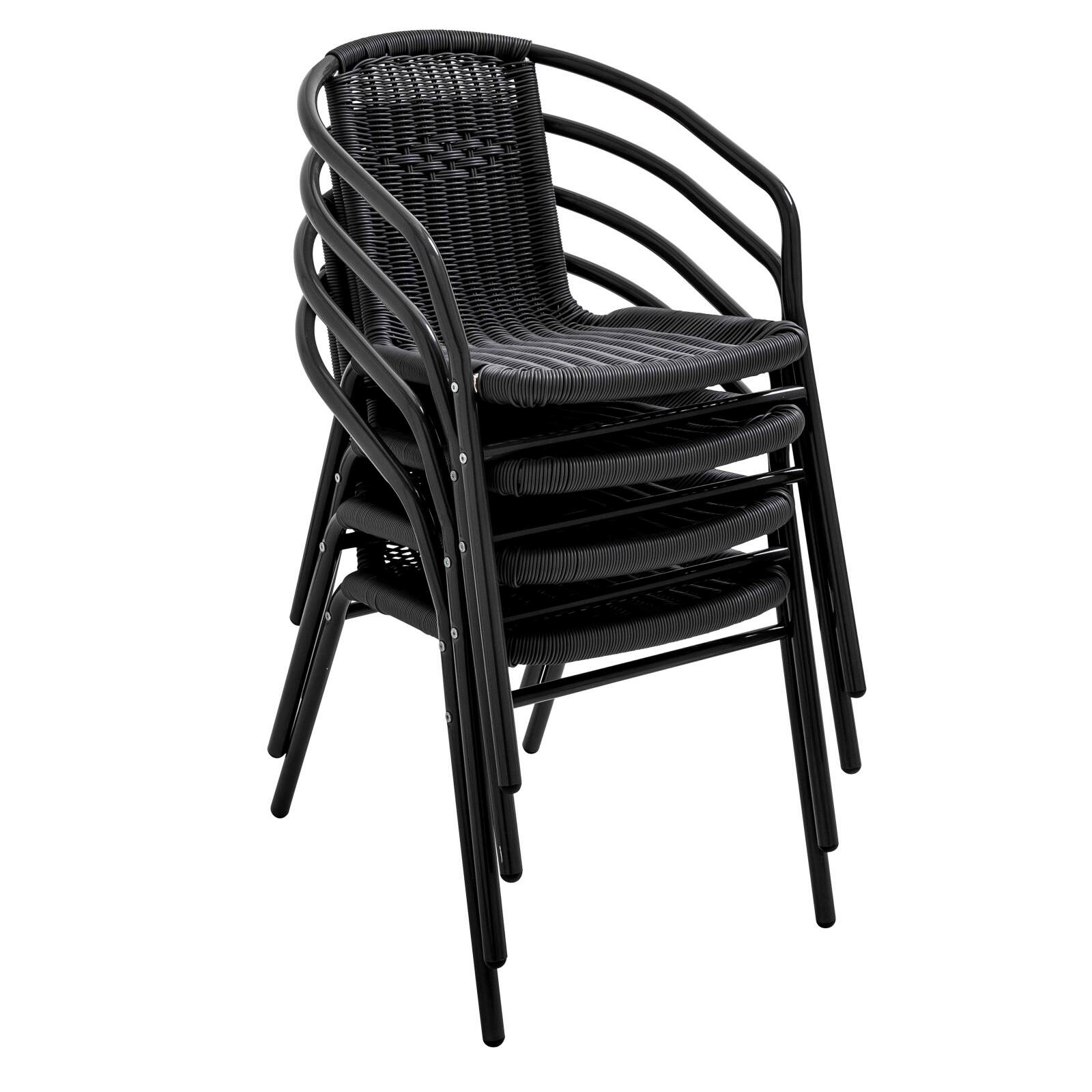 Silla de jardín de aluminio y resina con reposabrazos