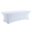 Funda de mantel elástica para mesa plegable 244cm blanco