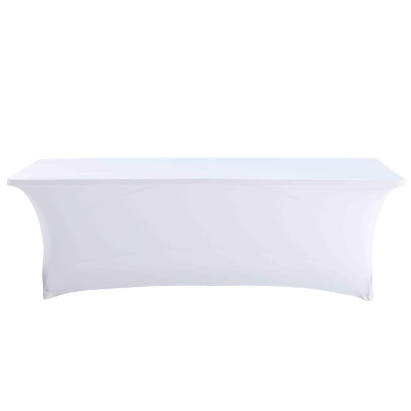 Funda de mantel elástica para mesa plegable 244cm blanco