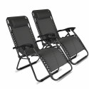Lote de 2 sillones de relax plegable, reclinable 2 posiciones