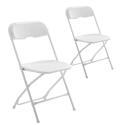 Silla plegable de recepción HDPE blanca - Lote de 2