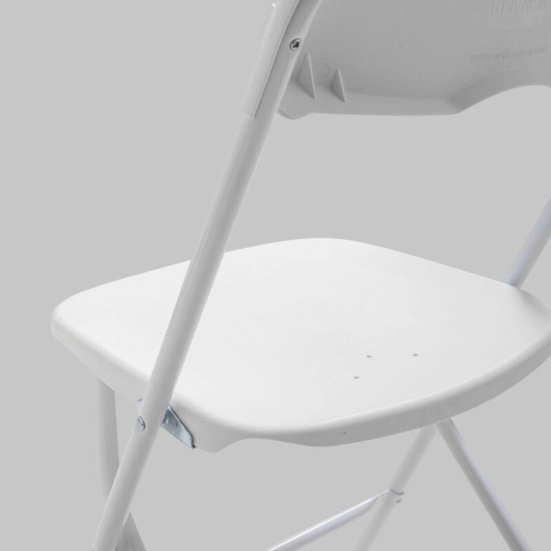 Juego de 4 sillas de recepción plegables blancas